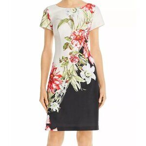 🌺 Adriana Pappel Floral Fitted Cocktail Dress Size 6 NWT 🌺
